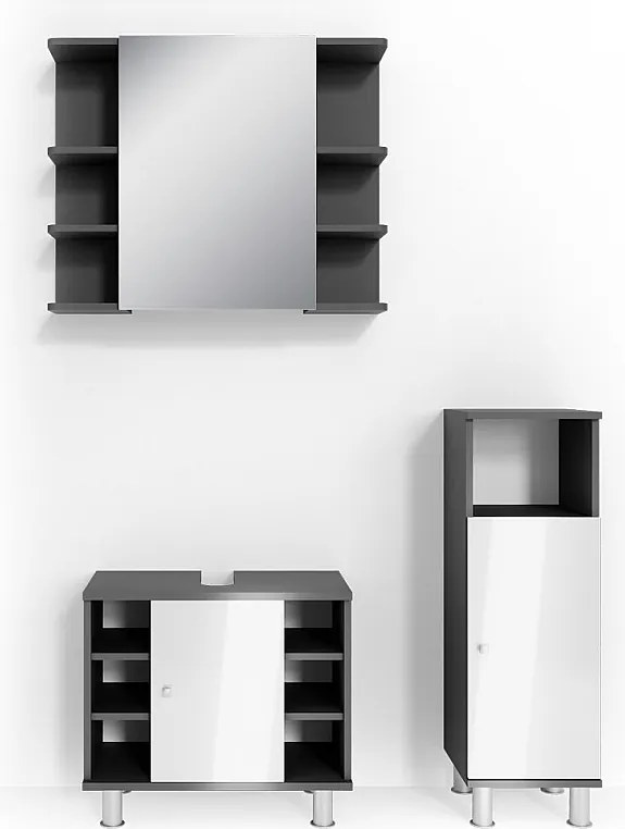 Zestaw mebli łazienkowych antracyt 60x32x54 fynn