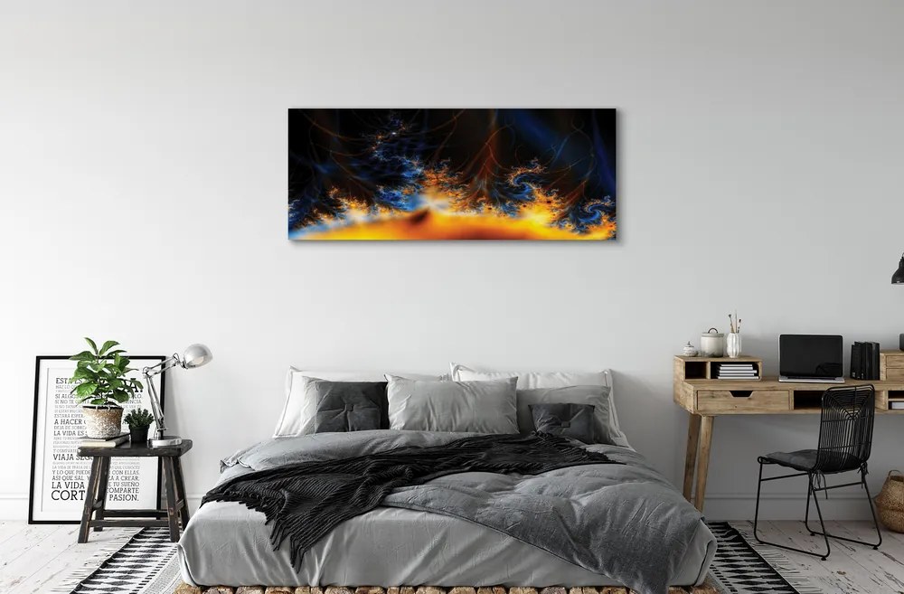 Fotoobraz na płótnie Kontrastowe Fraktale: Żółć i Błękit