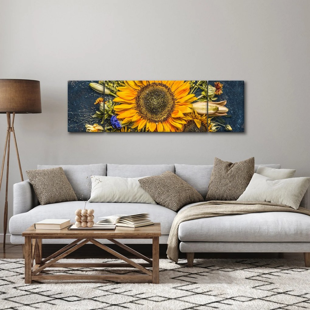 Obraz - Jesienne kwiaty (170x50 cm)
