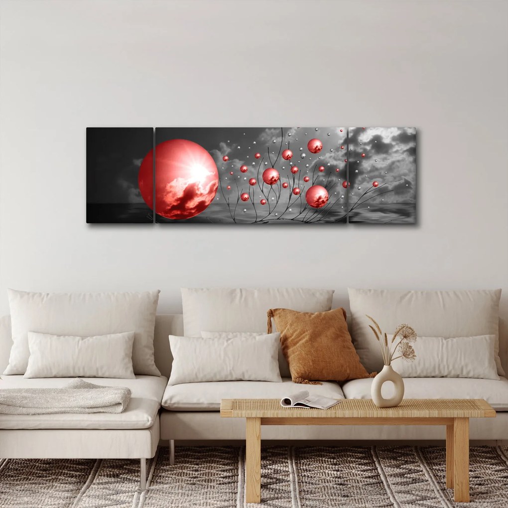 Obraz czerwonych kul (170x50 cm)