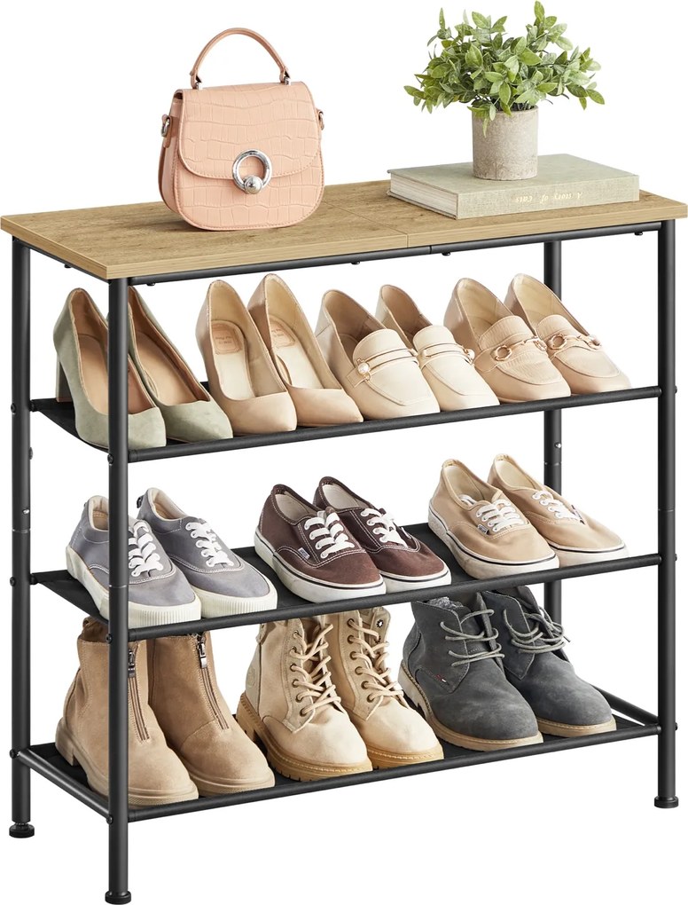 Regał na buty Faro 035 loftowy z 3 półkami, dąb artisan
