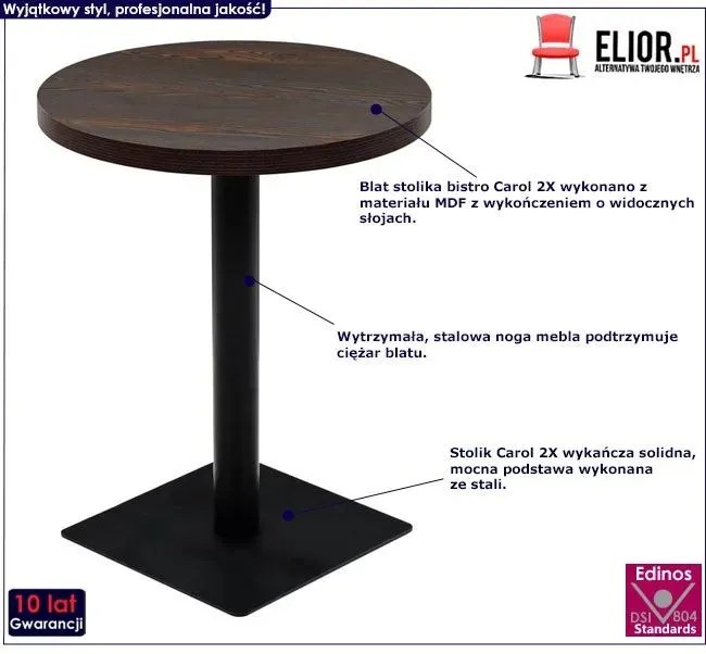 Stolik bistro ciemny jesion - Abril 2X