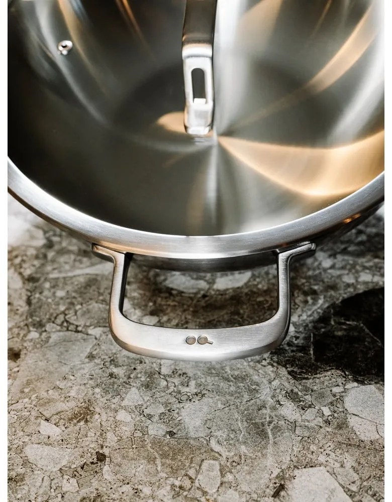 Patelnia wok ze stali nierdzewnej z pokrywką ø 30 cm Chili Ta – FABINI