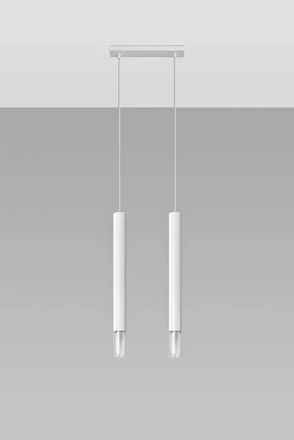 Biała podwójna lampa wisząca tuba - S160 K4-N18