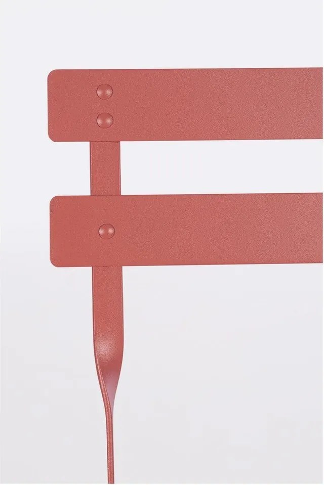 Stalowy zestaw mebli ogrodowych w kolorze terakoty dla 2 osób Austin – Bizzotto