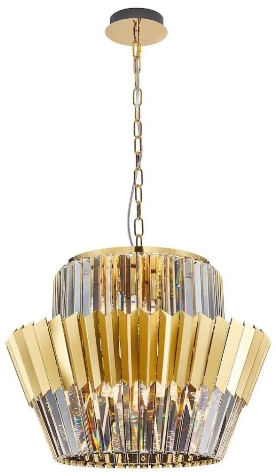 Żyrandol na łańcuchu DONNA 12xE14/40W/230V śr. 55 cm złoty