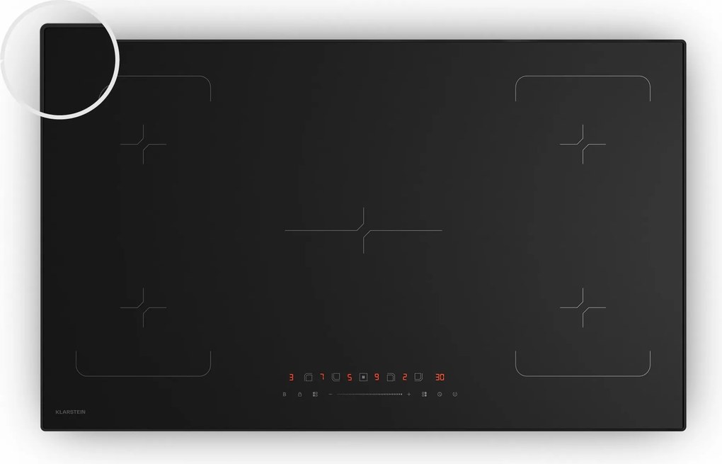 Klarstein Velaire 90cm Płyta Indukcyjna 5 Stref Gotowania Czarny