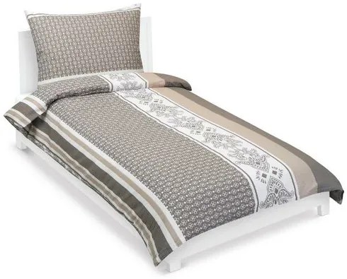 Bellatex Pościel krepa Ornament kawowy, 140 x 200cm, 70 x 90 cm