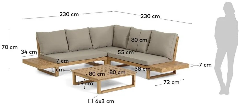 Zestaw mebli ogrodowych z drewna akacji Kave Home Flaviina