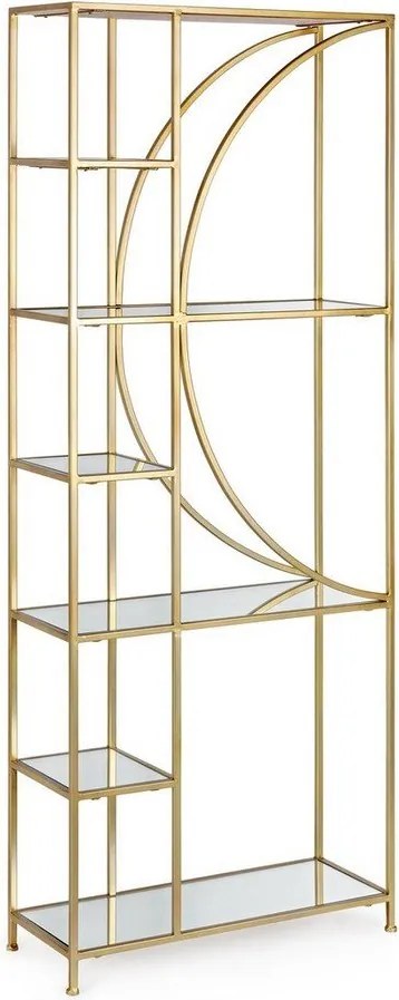 Stalowy regał w kolorze złota 66x176x25,5 cm Elenor – Bizzotto