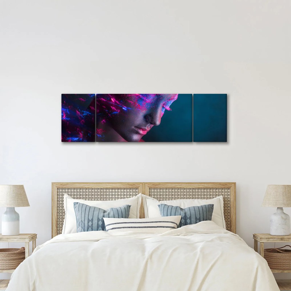 Błyszczący obraz kobiety (170x50 cm)