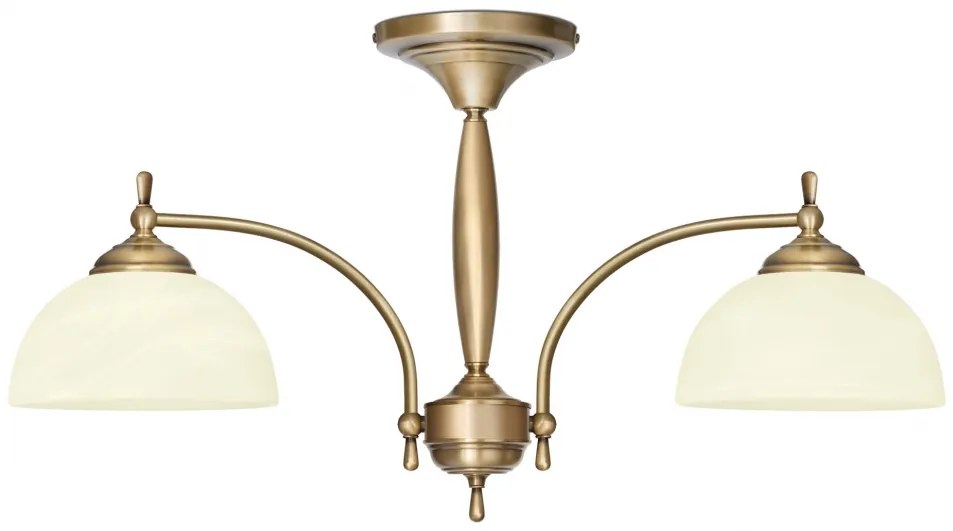 Niski żyrandol mosiężny dwuramienny C-S2K