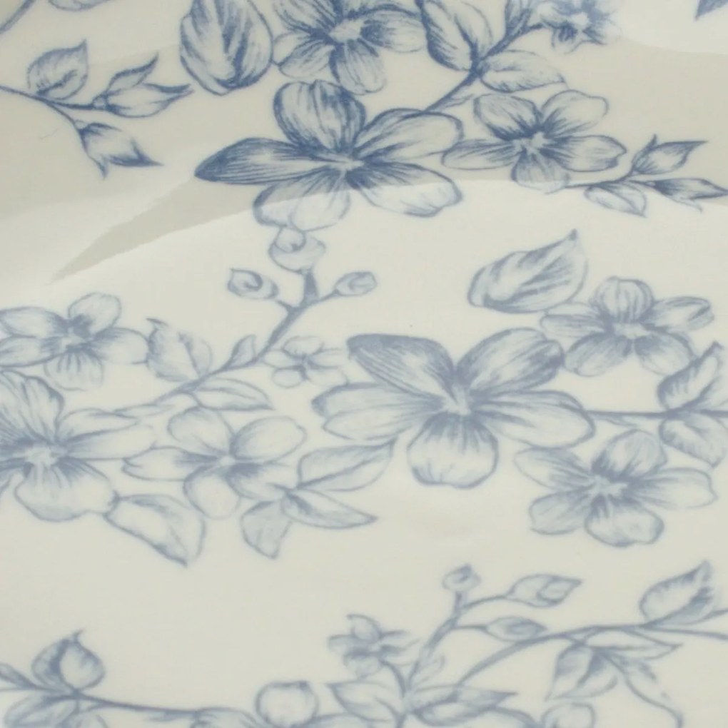 Zestaw 6 głębokich talerzy Delikatne kwiaty 20 cm,niebieskie