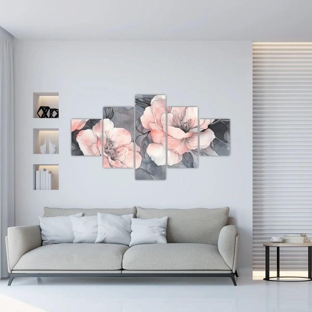 Obraz - Szkic kwiatów (125x70 cm)
