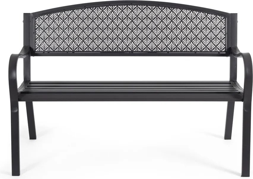 Antracytowa metalowa ławka ogrodowa Lizette – Bizzotto