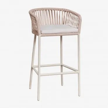 Zestaw 4 Wysokich Stołków Arhiza Kremowa Tapioca & ↑75 Cm - Sklum