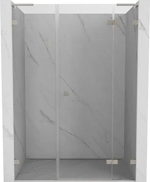 Mexen Lunar L drzwi prysznicowe uchylne prawe 120 cm, transparent, nikiel szczotkowany - 834SL-120-050-97-00-P