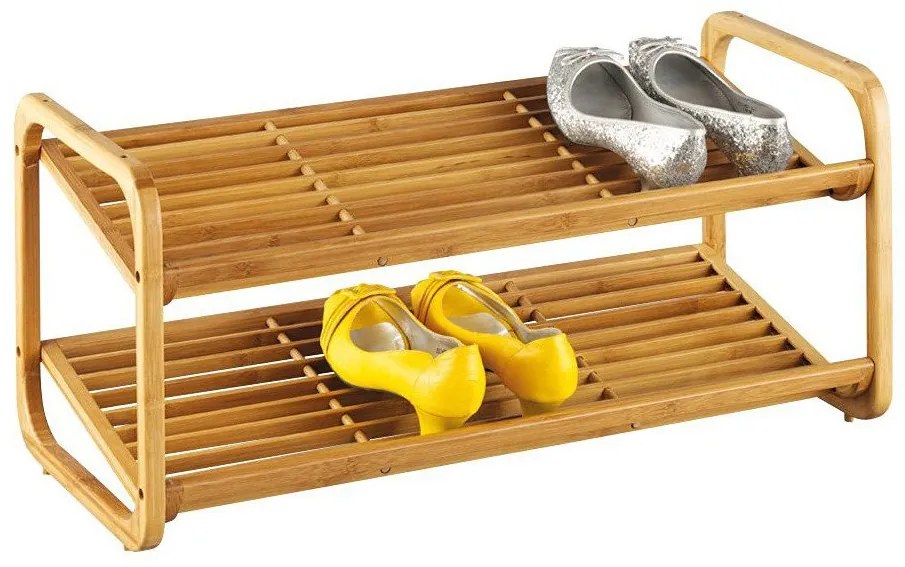 Bambusowy stojak na buty, obuwie, 2 poziomy, ZELLER