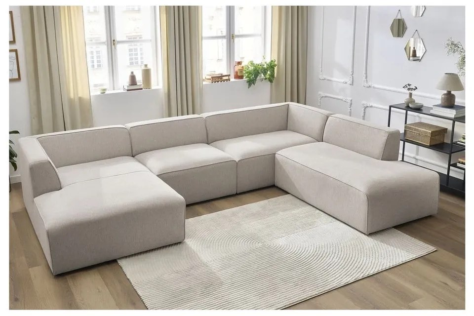 Beżowy narożnik modułowy (prawostronny/w kształcie litery U) Megeve – Bobochic Paris