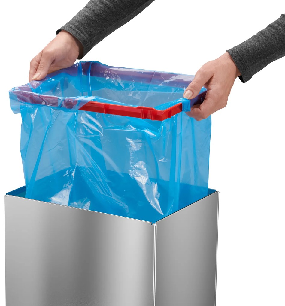 Samozamykający śmietnik na odpady Big-Box XL, 52 l, zbiorczy, nierdzewny polerowany