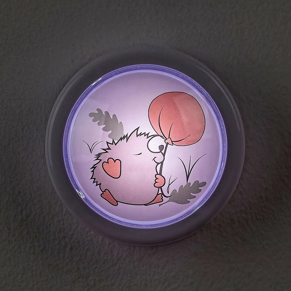 Rabalux 76072 dziecięca lampka nocna Hedgy - jeż ibalon, 0,3 W, 5 lm, 6000 K, śred. 10 cm