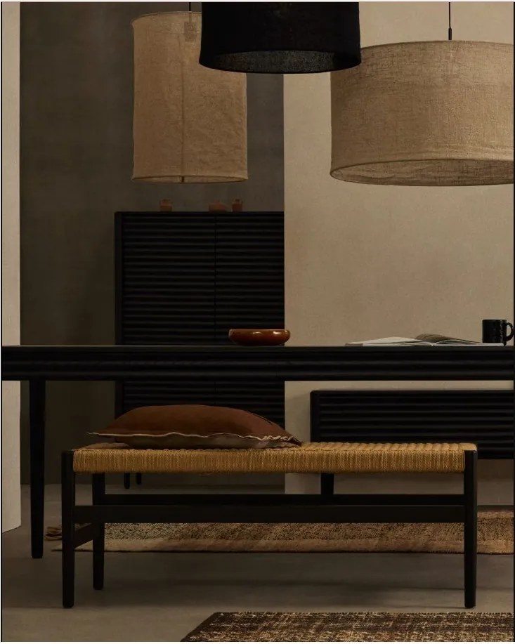 Czarno-naturalna ławka Zaide – Kave Home