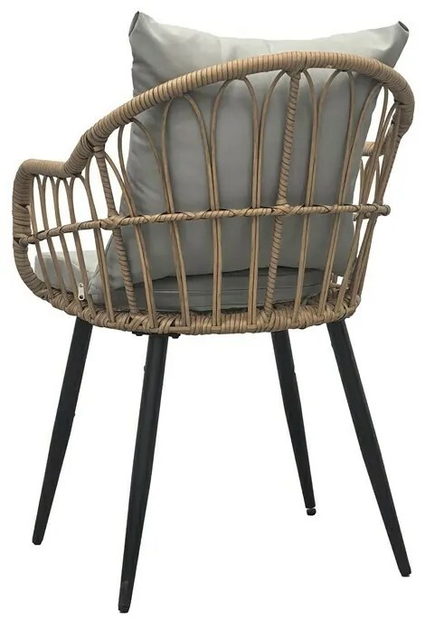 Autronic Zestaw krzeseł ogrodowych, 2 szt., metal, polyrattan, naturalny, AZ-F1406 NAT
