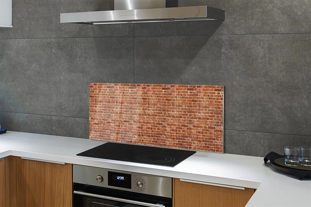 Szklany Panel Loftowa Ściana z Cegły