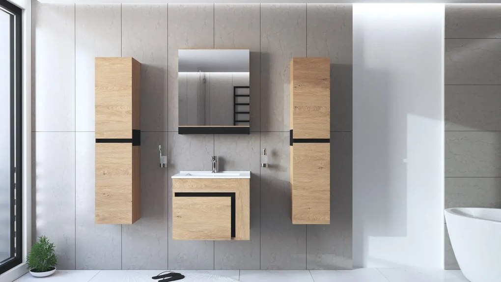 Szafka pod umywalkę DUESA 1S 60cm dąb złoty HALMAR