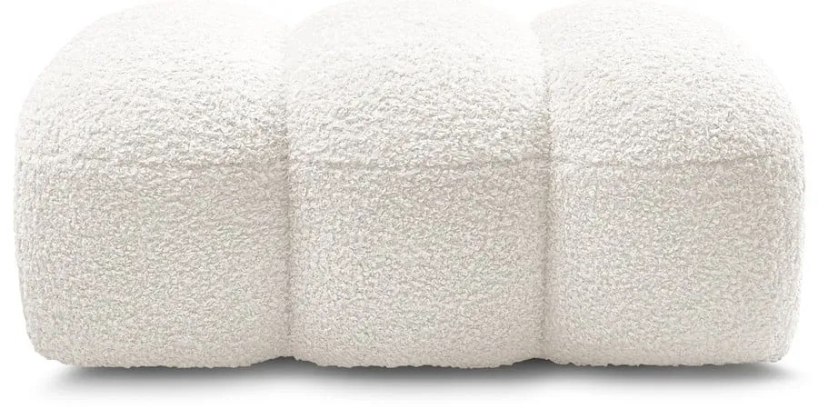 Biały podnóżek z materiału bouclé Hippolyte – Bobochic Paris