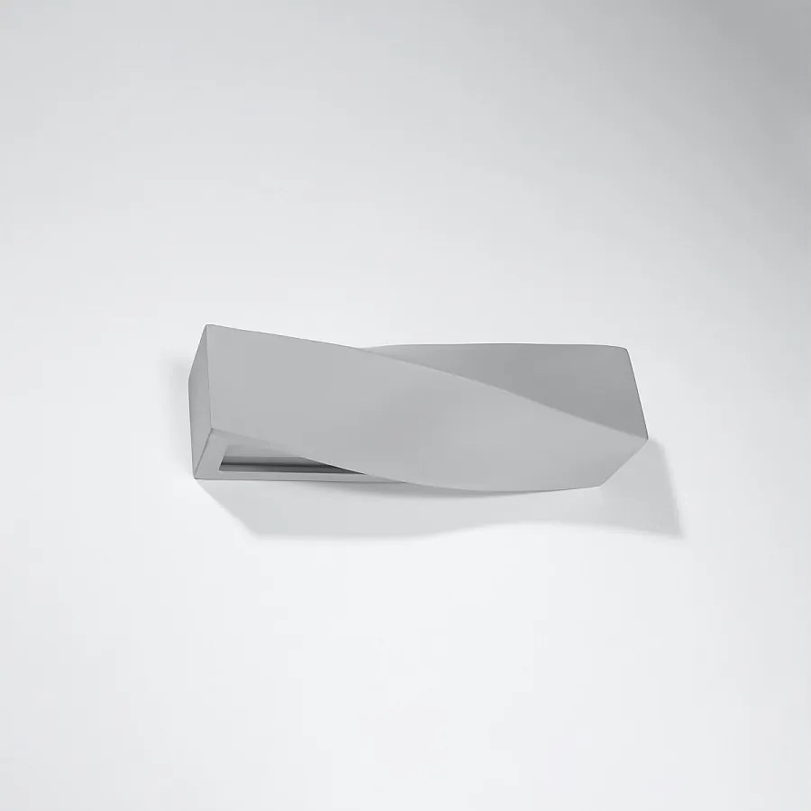 Kinkiety nowoczesny Sigmonix, ceramika/szkło - 1 źródło światła 4000K - L.42 x H.14 cm - szary