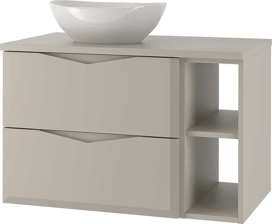 Kaszmirowy Zestaw Łazienkowy 80cm Szafka z Blatem Umywalka Regał Delica