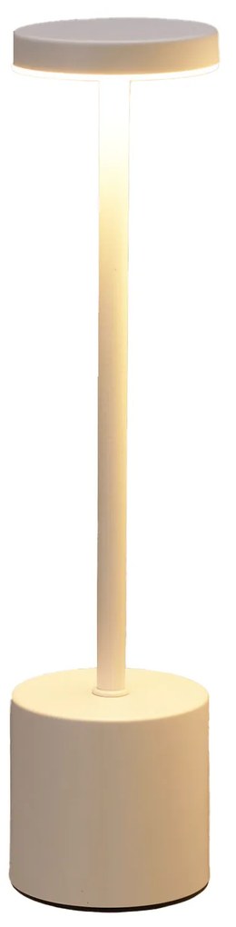 Lampka stołowa LED z ładowalną baterią, metal, 34 cm