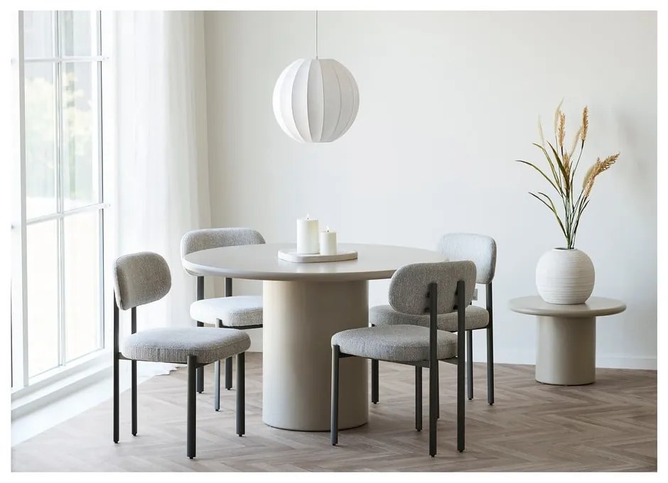 Biała lampa wisząca z tekstylnym kloszem ø 40 cm Coventry – House Nordic