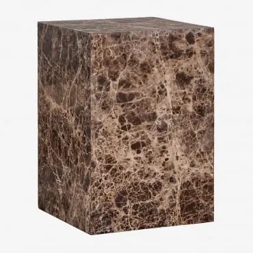 Zestaw 2 Szafek Nocnych 35x35 Cm Z Naturalnego Kamienia Aluret Brązowy Marmur Emperador - Sklum