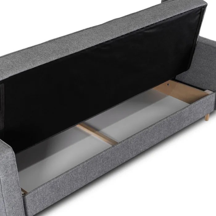 Sofa z Funkcją Spania MALTA Wersalka Rozkładana Dwuosobowa Szara Nowoczesna do Salonu