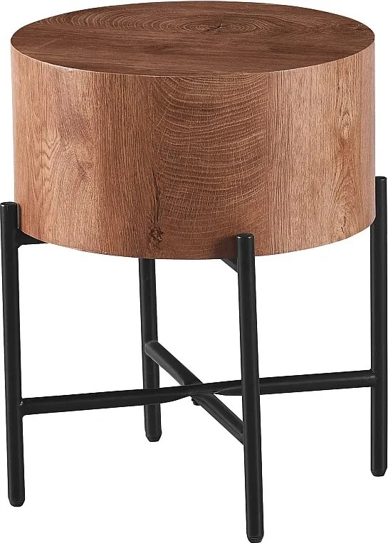 Stolik kawowy - MDF i metal - Brązowy - MAKINA