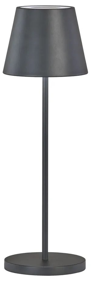 Czarna lampa stołowa LED ze ściemniaczem i metalowym kloszem (wysokość 34 cm) Cosenza 2.0 – Fischer & Honsel
