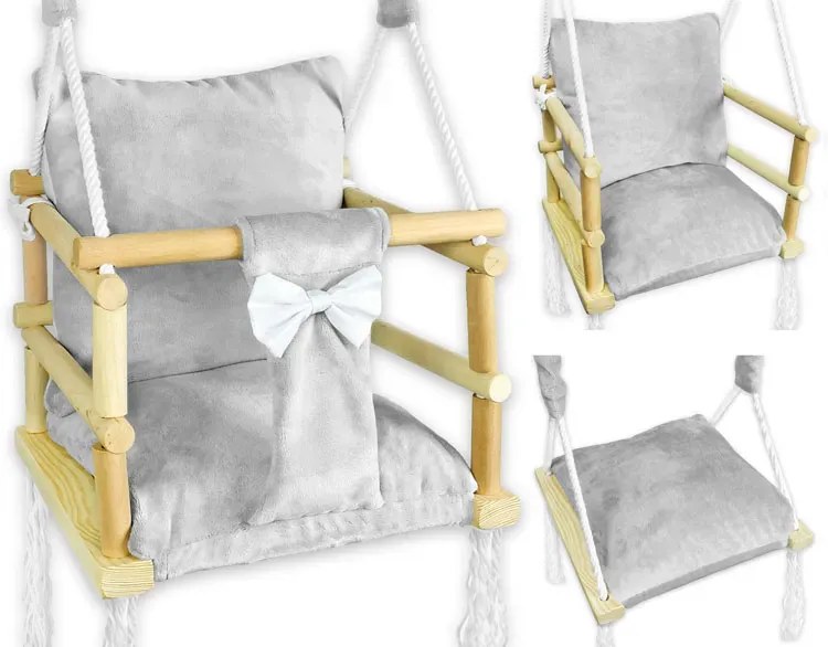 Szara rosnąca huśtawka dziecięca W2-N84