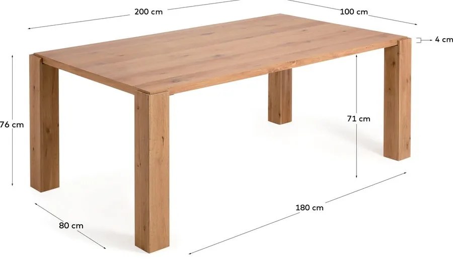 Stół w dekorze dębu 100x200 cm Deyanira – Kave Home