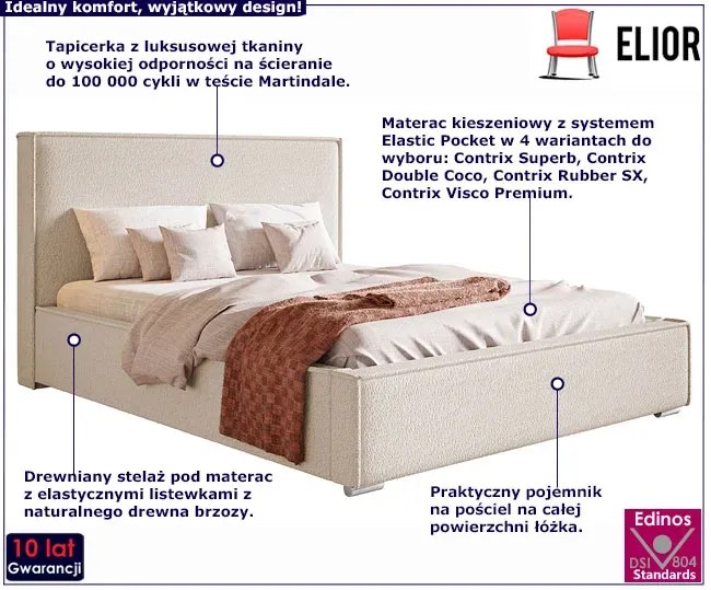 Tapicerowane łóżko z zagłówkiem 120x200 B4-F43