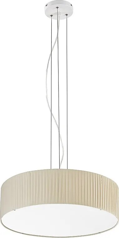 Lampa sufitowa VORADA w stylu nowoczesnym - g?. ø60 cm x wys. 150 cm - LED COB AC 25W - 3540 lm Y 3K - IP20 - syntetyczny plisowany klosz wst?gowy - stal i be?