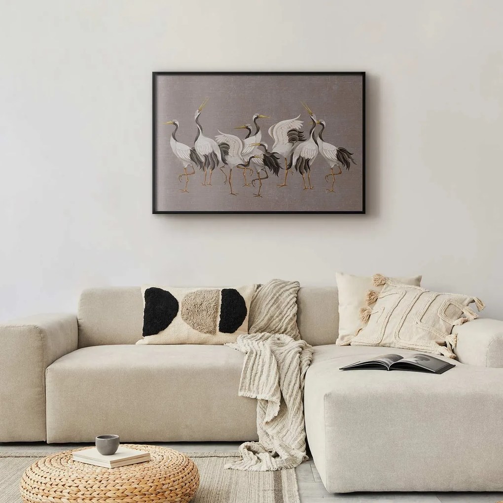 Plakat Taniec żurawi 60x40 cm z ramą czarną bez marginesu ARTGEIST B