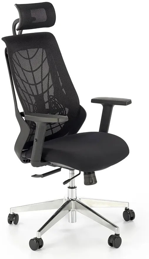 Czarny fotel ergonomiczny zgodny z rozporządzeniem MR i PS z 2023r.  - Zynex