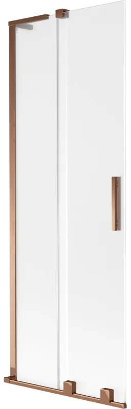Mexen Velar L parawan nawannowy 2-skrzydłowy rozsuwany 70 x 150 cm, szron, różowe złoto - 896-070-003-31-60