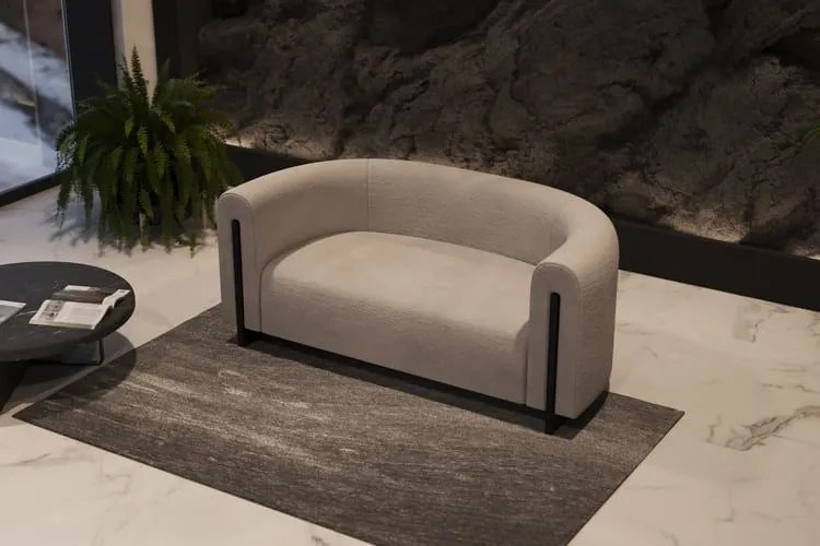 Sofa Beżowa, tapicerowana tkaniną 180/90/75 cm BOWEN