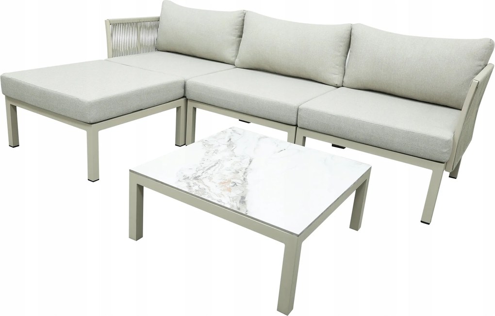 Modułowy zestaw mebli ogrodowych beżowy