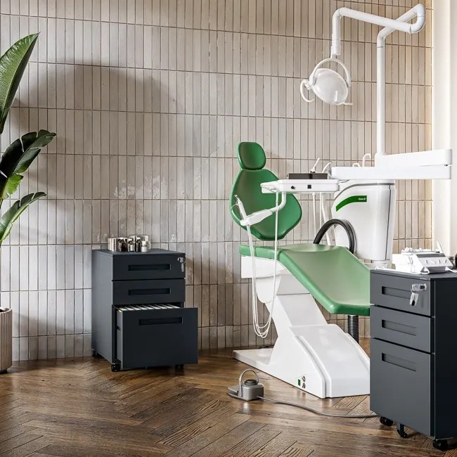 Kontenerek pod biurko KATE 390 x 600 x 500 mm, antracytowy