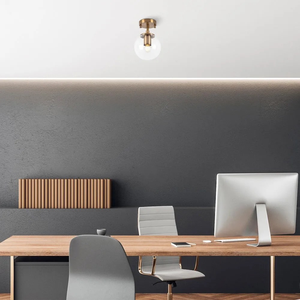Lampa sufitowa w kolorze brązu ze szklanym kloszem ø 15 cm Atmaca – Opviq lights