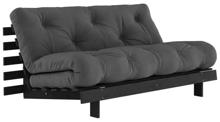 Ciemnoszara rozkładana sofa 160 cm Roots Black Night – Karup Design